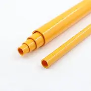 2Pc 50cm Long O.D 20~50mm Orange PVC Pipe Garden Watering Fittings Hydroponic Planting Frame Tube Aquarium Accessories Home Pipe(O.D 25mm)