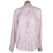 BUFFALO DAVID BITTON Women's Long Sleeve Frill Button Up Top - Pink