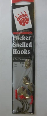 Bear Paw FNWB-2 Wide Bend Snelled Hook Size 2