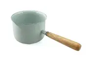 Falcon Enamel Butter Warmer with Wood Handle Duck Egg Blue 650ml