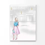 Stylish Woman with Fashion Store Print 100% Australian Made 100x150cm (Stretched Canvas)