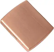 [ARKCHIU] Metal Cigarette Case, Double Sided Spring Clip, Holds 20 85mm CigarettesRose Gold,One Size