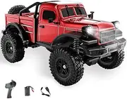 RC Pickup Truck,C8813 Pickup,All Terrain Remote Control Crawler,2.4 Ghz 4WD Off-Road Rock Car Alloy Frame,Shock Absorber,45°Climbing Gifts(Red)