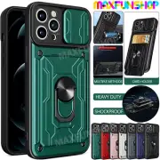 For iPhone 16 15 14 13 12 11 Pro Max XS SE/7/8 Case Shockproof Card Slot Cover
