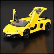 Scale Finished Model Car 1:32 Scale for Lamborghini Aventador LP750-4 Alloy Diecast Miniature Vehicle Exquisite Car Model Collection Die-cast Vehicle(Yellow)