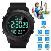 LED Digital Sports Watch Waterproof Large Face Backlight Wristwatch Xams Gift US