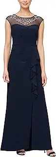 [Alex Evenings] Women's Long A-line Sweetheart Neck-Mother of The Bride Dress (Petite and Regular Sizes)