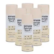 Rust-Oleum Painter's Touch Paint & Primer Spray Paint - Satin Ivory Tusk (6 Cans)