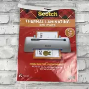 3M Scotch Letter Size Thermal Laminating Pouches 3 mil 8.9" x 11.4" 20 Pack New