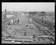 Construction North Sydney approach to Sydney Harbour Bridge Sydney - Old Photo