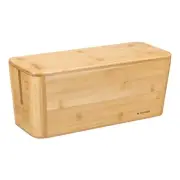 Cable Tidy Box - Bamboo Cable Storage Box Organizer for Wires, Cables, Extens...