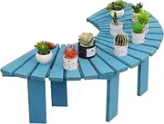 Outdoor Bench Wooden Curved Bench, All-Weather Courtyard Backless Porch Patio Benches, Semi-Circular Tree Bench Wrap Around Lounge Seating for Backyard Plant Stand(Round)