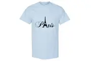 Paris Black Silhouette Eiffel Tower France Art Men Print T Shirt Tee Top