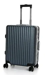 Swiss Aluminium Luggage Suitcase Lightweight with TSA locker 8 wheels 360 degree rolling Carry On HardCase SN7619A Blue