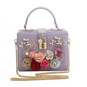 Luxury Handbags for Women Diamond Shoulder Crossbody Bags Chains Ladies Flower Box Lock Clutch Purse
