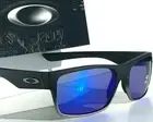 NEW Oakley TWO FACE Machinist BLACK POLARIZED Galaxy Blue Iridium Sunglass 9189