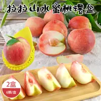 在飛比找PChome24h購物優惠-【禾鴻】拉拉山水蜜桃禮盒6顆x2盒(1.3kg/盒)