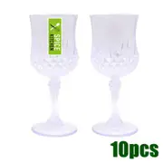 10x Acrylic Wine Glasses Champagne Whisky Drinking Cup Goblet Clear Plastic