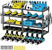 Alpen Power Tool Organizer Wall Mount, Large 4 Layer Heavy Duty Metal Power Tool Storage Rack, Garage Tool Drill Holder for Tool Room, Workshop, Garage, Utility Storage Rack for Cordless Drill