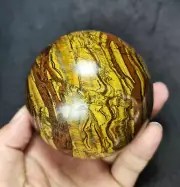 TOP 720 G 77MM Natural Tiger eye Crystal Sphere Ball FF152