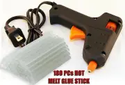 Hot Melt Mini Glue Gun~180 Mini Clear Glue Sticks for Arts Craft UL LISTED Black