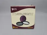 Digital Concepts 58mm Camera Video 3 Filter Kit - UV, Fluorescent, Cir Polarizer