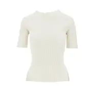[COURREGES] COURREGES Solar Light short-sleeved sweater Woman S S White