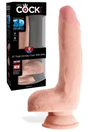 Pipedream King Cock Triple Density 9" Dildo With Balls