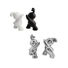 Rabbit Bookends Ceramic Animal Figurines Bunny Book Stoppers for Shelves