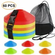 60x Disc Cones Soccer Football Field Marking Cross-Training Track Training Sport
