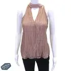 Parker Women’s Mauve All Over Beaded Party Keyhole Halter Top/Blouse | NEW!!