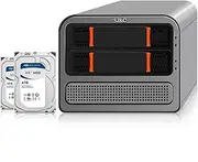 SJRC Mini PC NAS Core i3 N305, Octa Core 2 Bay Network Storage Server, 3-in-1 Micro Computer, Dual i226V 2.5GbE LAN, Soft Router, SPK/MIC, 8GB DDR5 RAM 256GB SSD, 2 x 4TB HDD