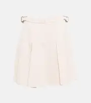 [Brunello Cucinelli] Brunello Cucinelli Pleated linen blend skirt AU 14 white