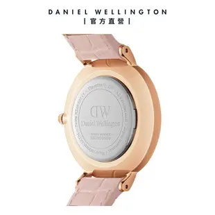 Daniel Wellington 手錶 Petite Rouge 32mm 珍珠貝真皮皮革錶-玫瑰金(DW00100514)