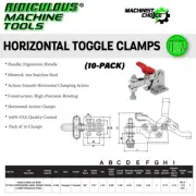 150LB Stainless Steel U-Bar Flange Base Horizontal Clamp - 10 Pack: Heavy-Duty