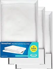 PetSafe ScoopFree Crystal Litter Tray Refills – Clear Crystals, 3-Pack – No Dyes, Fragrance-Free – Disposable Tray – Includes Leak Protection & Low Tracking Litter – Absorbs Odors on Contact