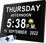 2024 New, 19 Alarms Digital Calendar Clock with Auto DST, DIY Custom Reminders,