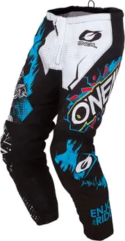 ONeal Element Villain, textile pants , color: White/Black/Light Blue , size: 40