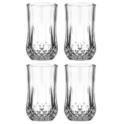 4pc Tempa Jasper Highball Glass Tumbler Liquor/Cocktail Drinking Cup Set Clear