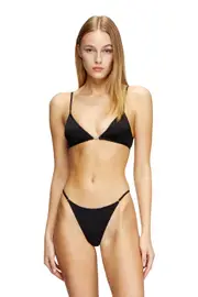 [Diesel] Diesel - Thong with Oval D detail - Strings - Woman - Black S Black