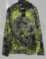 Under Armour Lime Green Gray Youth Large Loose Boys Pocketed Pull Over