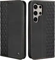 [CXTcase] Case for Samsung Galaxy S24 Ultra, Shockproof PU Leather Flip Folio Cover with Card Slots, Magnetic Wallet Case for Samsung Galaxy S24 Ultra, Black