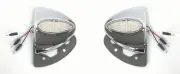 Pair Teardrop LED Turn Signals for Peterbilt Headlight - Amber LED / Clear Lens