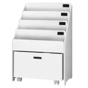 Keezi 4 Tiers Kids Bookshelf Storage Organiser Children Bookcase Display Wht New