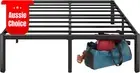 Van Queen Bed Frame 40cm Metal Base Steel Slat Mattress Support Black Furniture