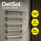 DelSol Floating Shelf Wall Mount Brackets Display 5pc Set Shelves Bookshelf Rack