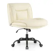 Costway Office PU Leather Desk Chair 360° Swivel Chair