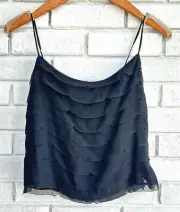 Bcbgmaxazria Silk Flutter Layered CAMI BLOUSE Top sz S