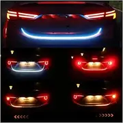 Turn Signal Lights 1.2M/1.5M Car Rear Trunk Tail Light Dynamic Streamer Floating LED Strip Waterproof Auto Additional Brake Turn Signal Lamp 12V Turn Signal Lights(Ice Blue)