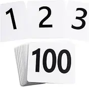 100Pcs Table Numbers 1-100,Plastic Table Numbers, Double Sided Table Number Cards for Wedding Reception Restaurant Table